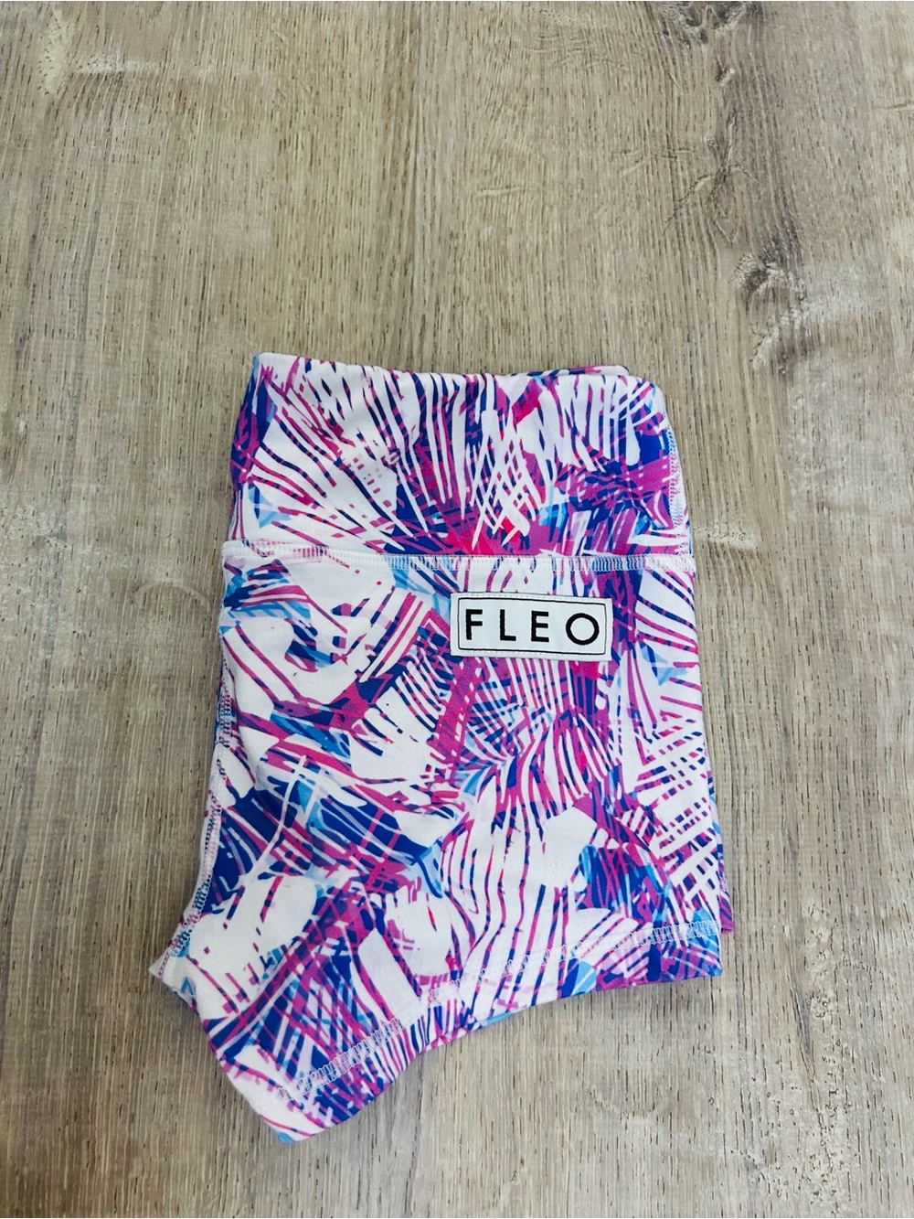 Fleo Pink & Blue Palm-Print Performance Shorts